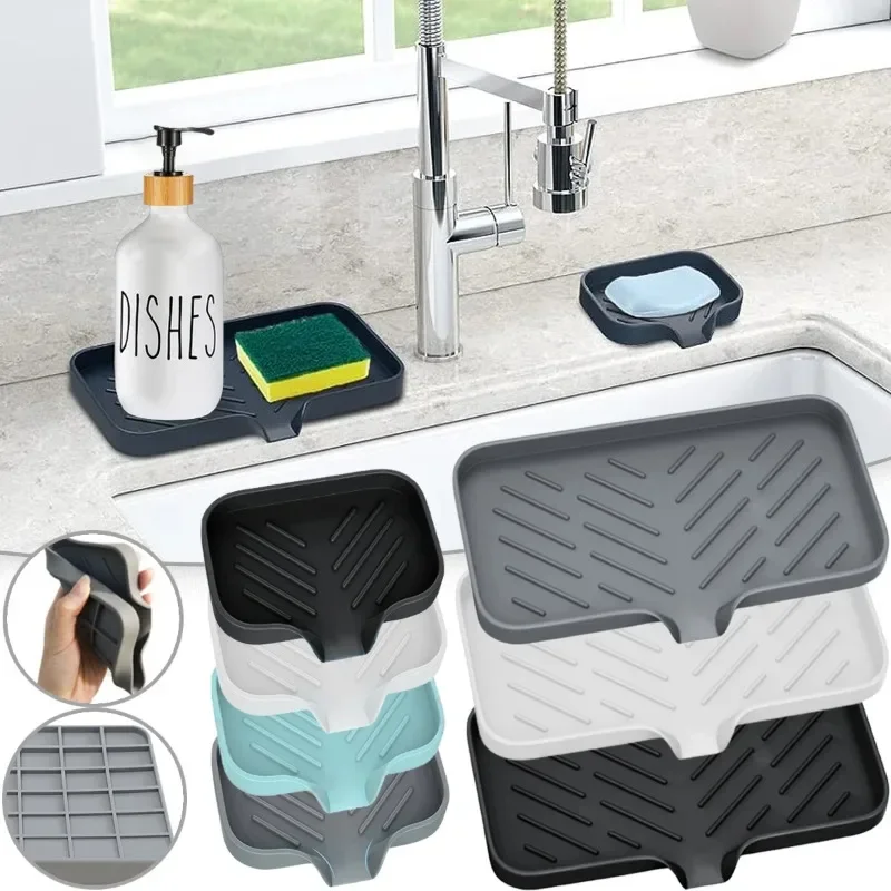 Kitchen Gadgets Holder - Aanrecht Spons Houder Siliconen Zeepbakje Bar