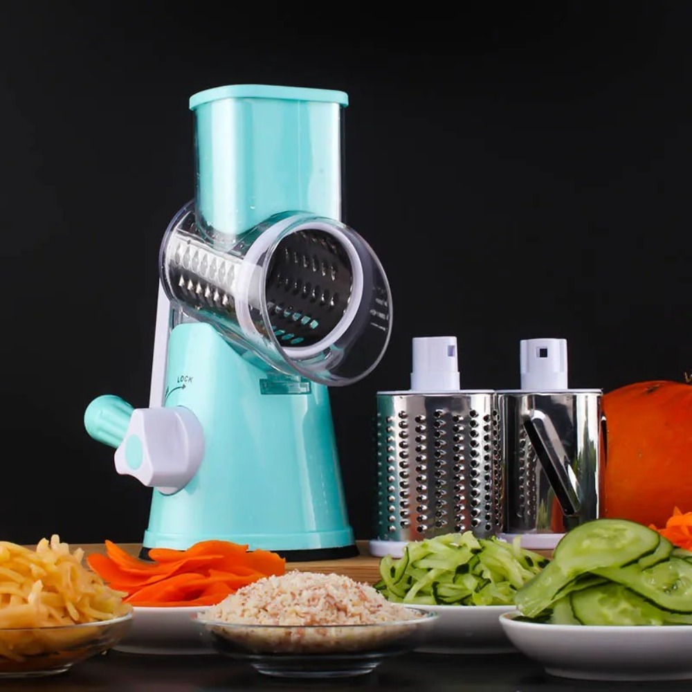 Cheese Grater Box - 3-In-1 Roterende Voedselsnijder Chopper Kaasrasp Fruitgroente