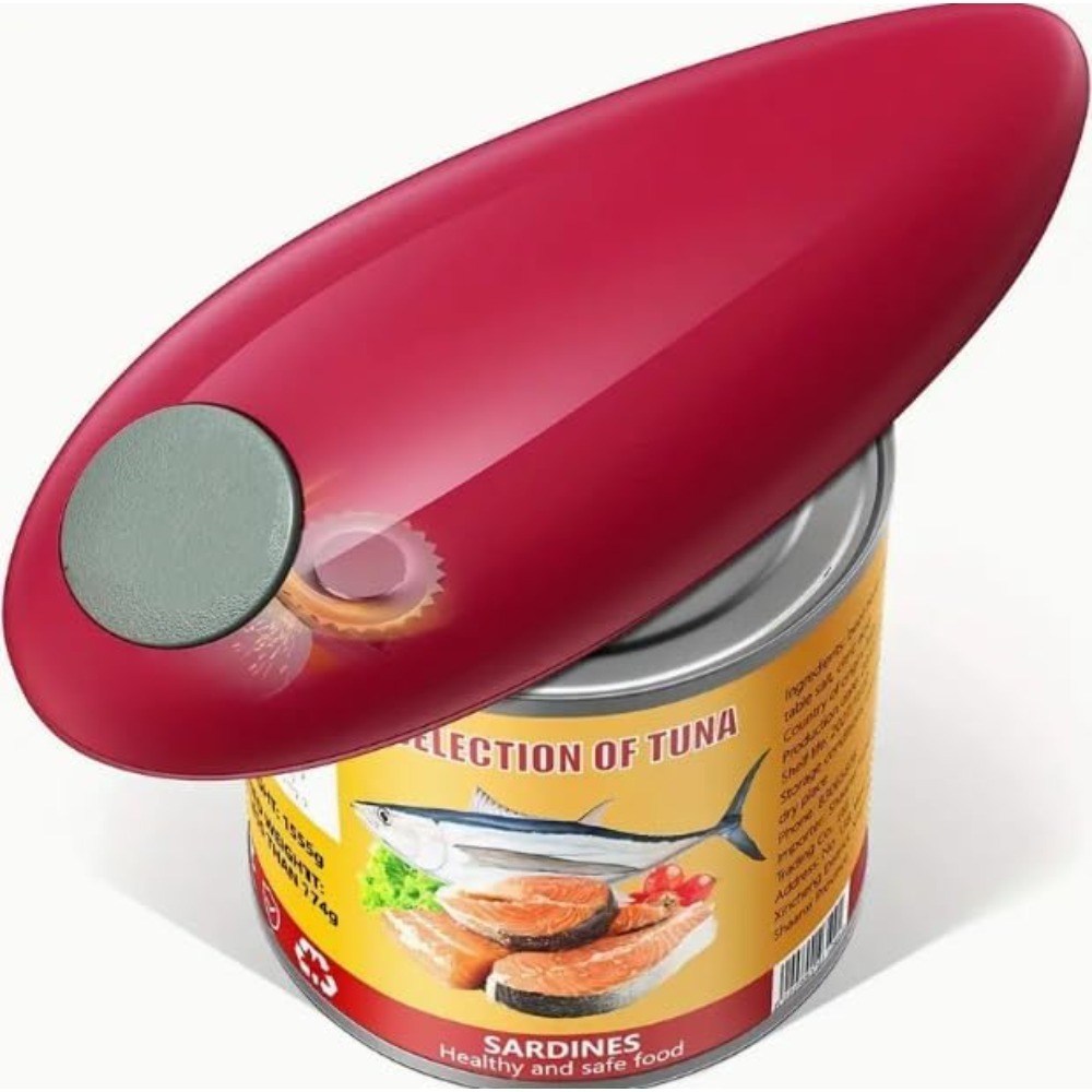 Electric Can Opener - 1Pc Rode Elektrische Blikopener Flesopener Gemakkelijke