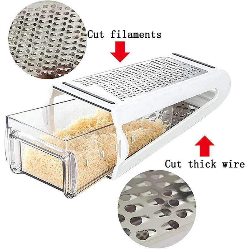 Cheese Grater Box - Dubbelzijdige Messen Kaasrasp Multifunctionele Groenterasp Chopper