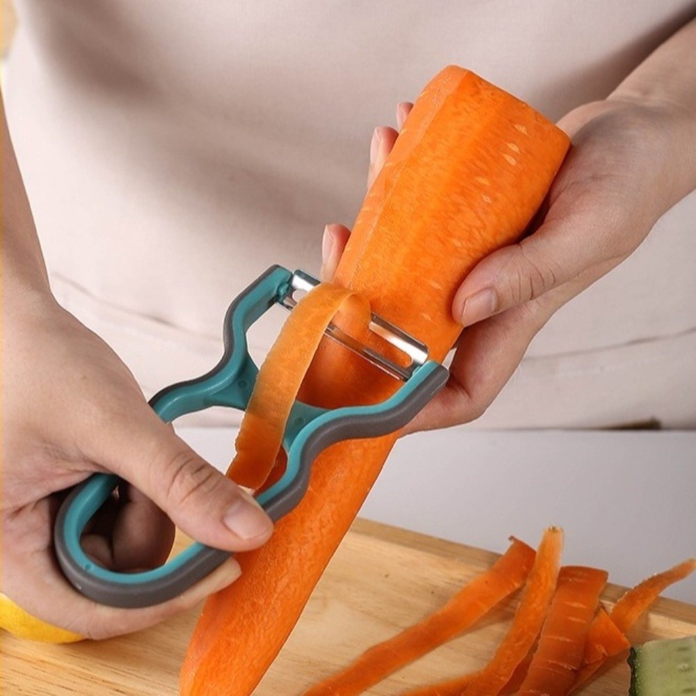 Vegetable Kitchen Gadgets - 3-delige roestvrijstalen groenteschiller met ergonomische handgreep,