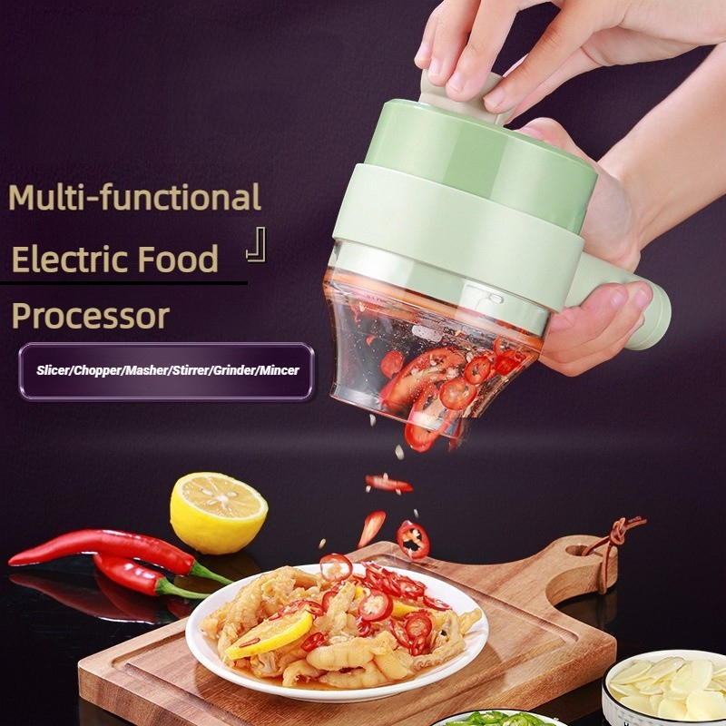 Kitchen Gadgets Cool - Draadloze elektrische keukenmachine Groentensnijder Fruitsnijder Knoflookstamper
