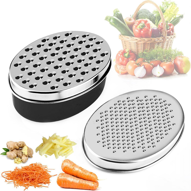 Cheese Grater Box - Dubbelzijdige Kaasrasp Roestvrijstalen Kaasrasp met Container
