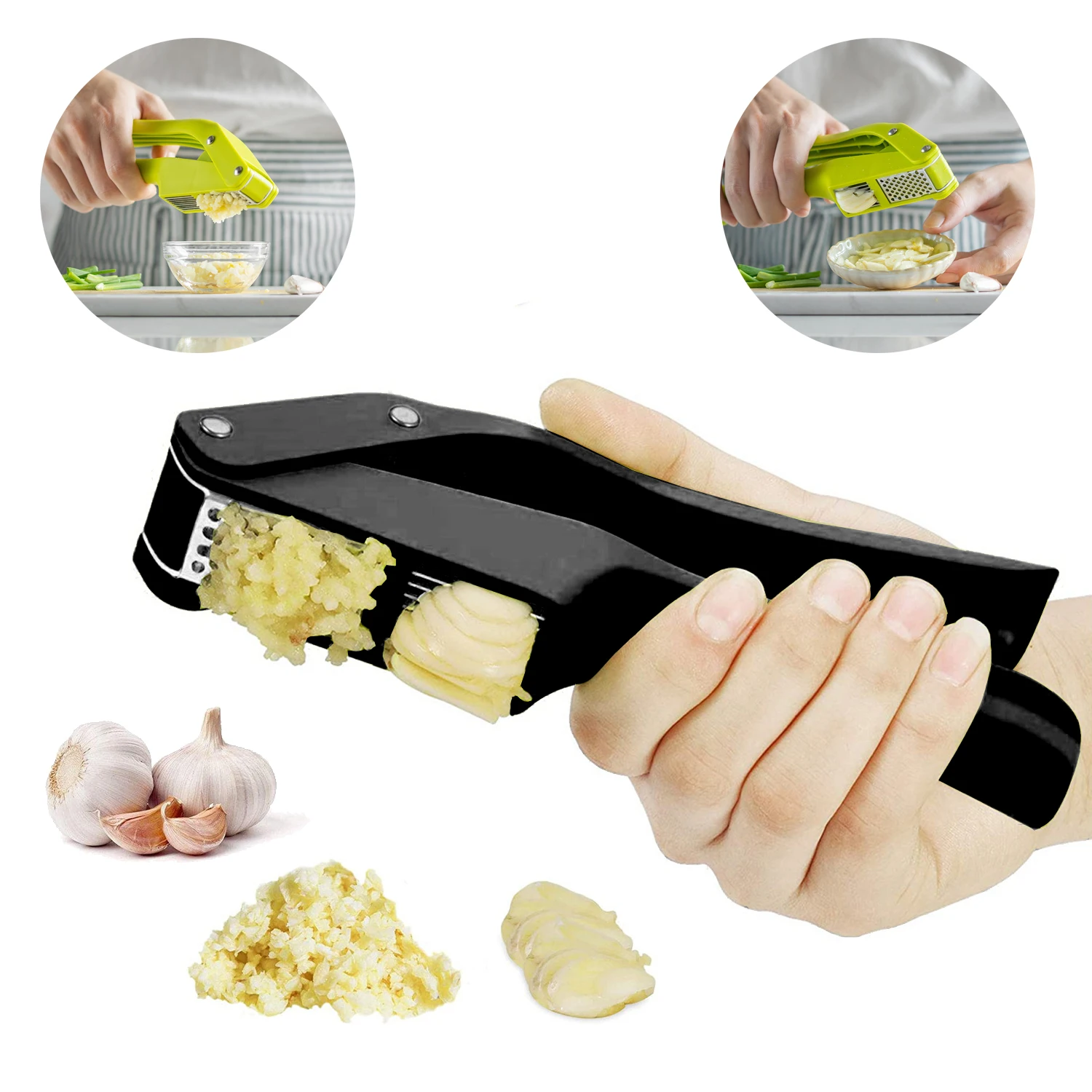 Kitchen Gadgets Cool - 2-in-1 Knoflook Ricer en Slicer Druk