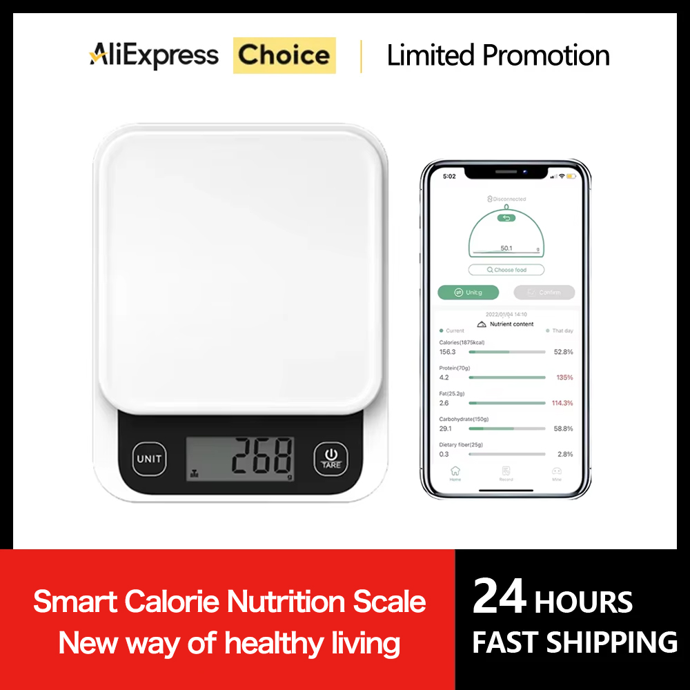 Kitchen Gadgets Cool - 5kg/0,1g/1g Slimme Keukenweegschaal Voedingsweegschaal Smart Food