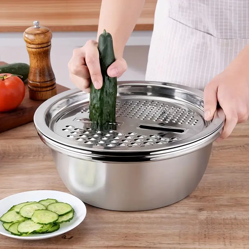 3-delige RVS keukenvergietset, - Cheese Grater Box recensie en prijs