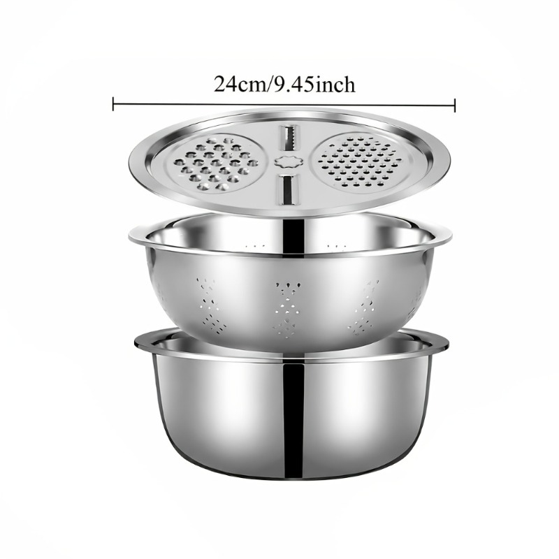 3-delige RVS keukenvergietset, - Cheese Grater Box recensie en prijs