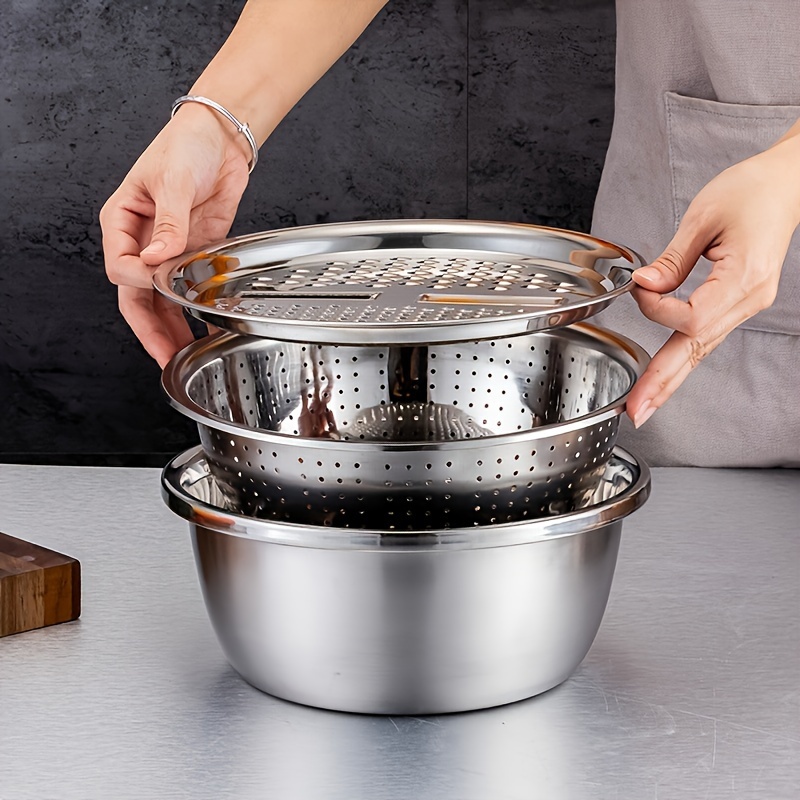 3-delige RVS keukenvergietset, - Cheese Grater Box recensie en prijs