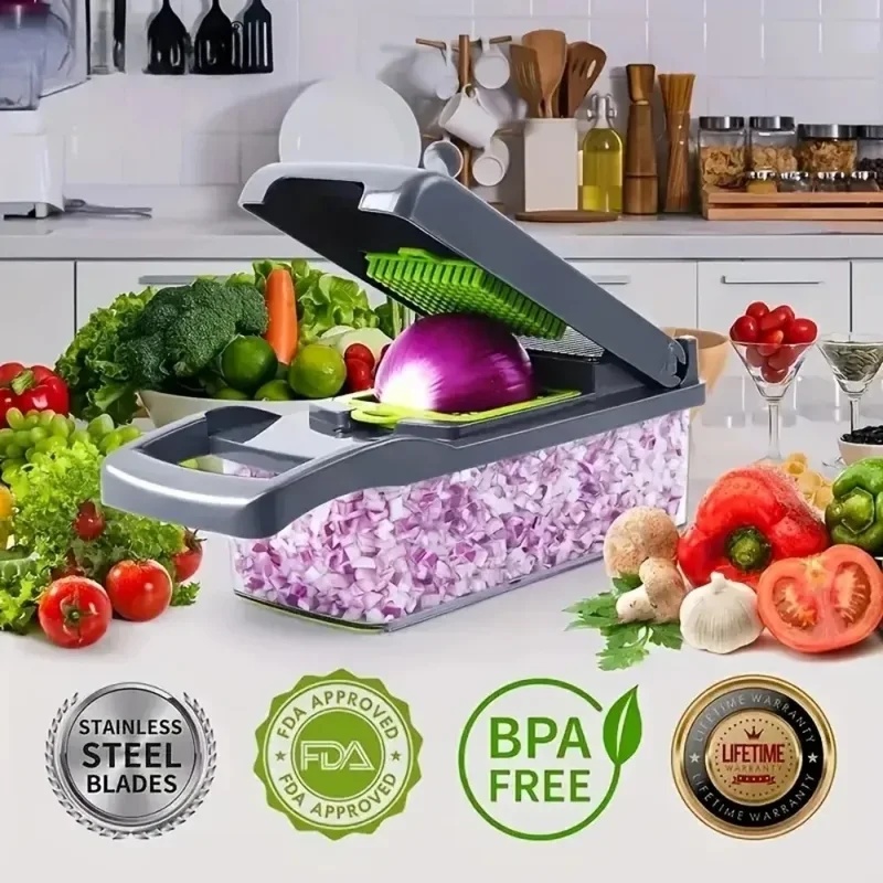16-in-1 groentesnijder, -schaa - Potato Masher Ricer recensie en prijs