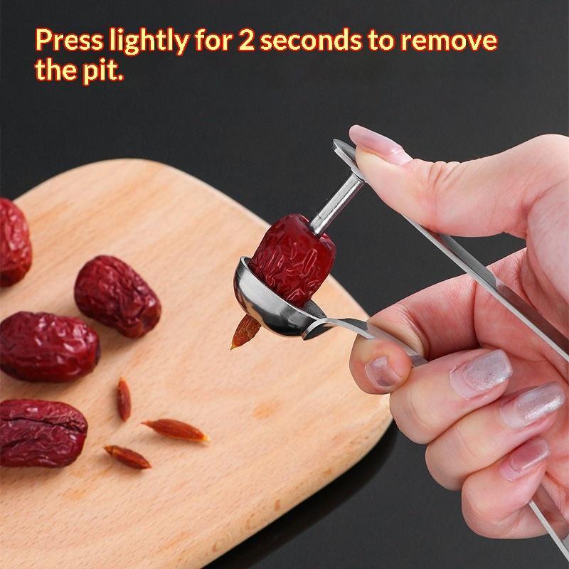 RVS dadelontpitter, rode zaadv - Vegetable Kitchen Gadgets recensie en prijs