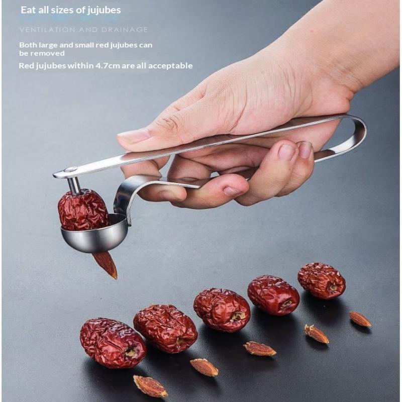 RVS dadelontpitter, rode zaadv - Vegetable Kitchen Gadgets recensie en prijs